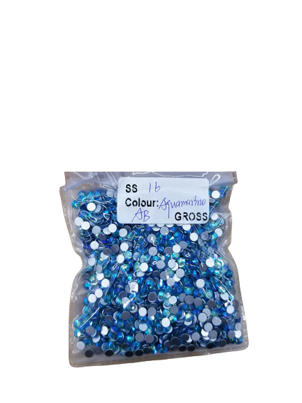 Small Bag Glue on Rhinestones - Aquamarine AB - Image 2