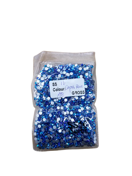 Small Bag Glue On Rhinestones - Capri Blue - Image 2