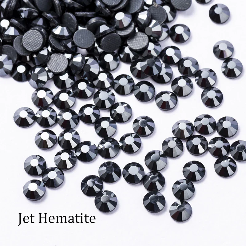 Small Bag Glue On Rhinestones - Jet Hematite