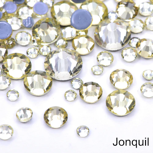 Small G Bag Glue On Rhinestones - Jonquil