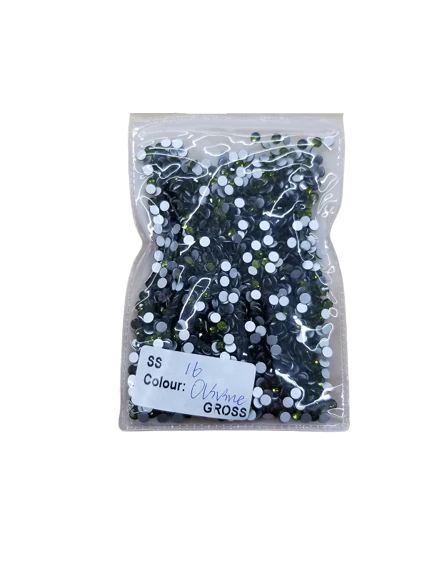 Small Bag Glue On Rhinestones - Olive Green - Image 2