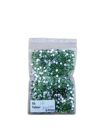 Small Bag Glue On  Rhinestones - Peridot - Image 2