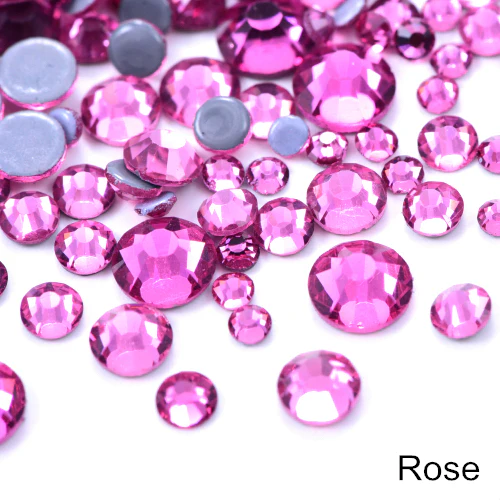 Small Glue On Rhinestones - Rose