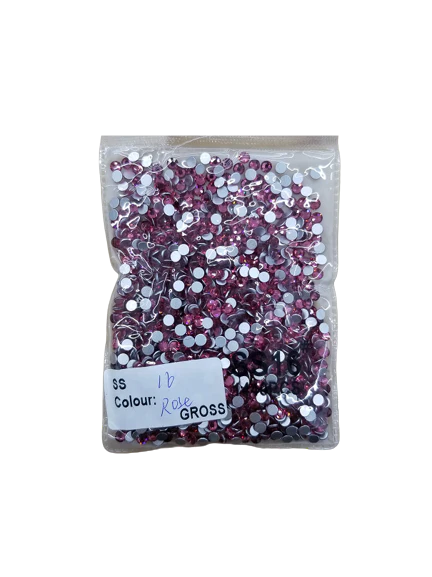 Small Glue On Rhinestones - Rose - Image 2
