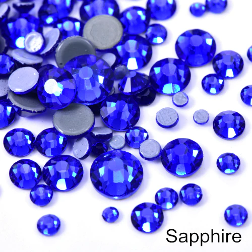Small Bag Glue On Rhinestones - Sapphire