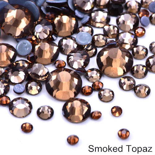 Small Bag Glue On Rhinestones - Smoked Topaz