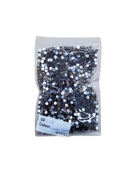 Small Bag Glue On Rhinestones - Smoked Topaz - Image 2