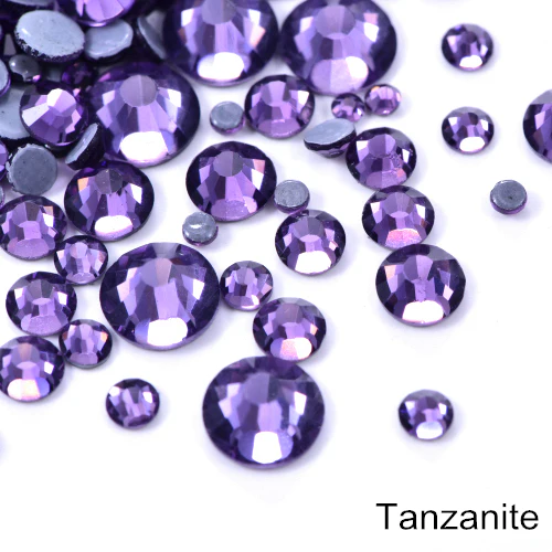Small Bag Glue On Rhinestones - Tanzanite