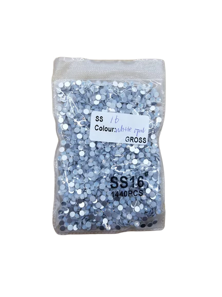 Small Bag Glue On Rhinestones - White Opal - Image 2