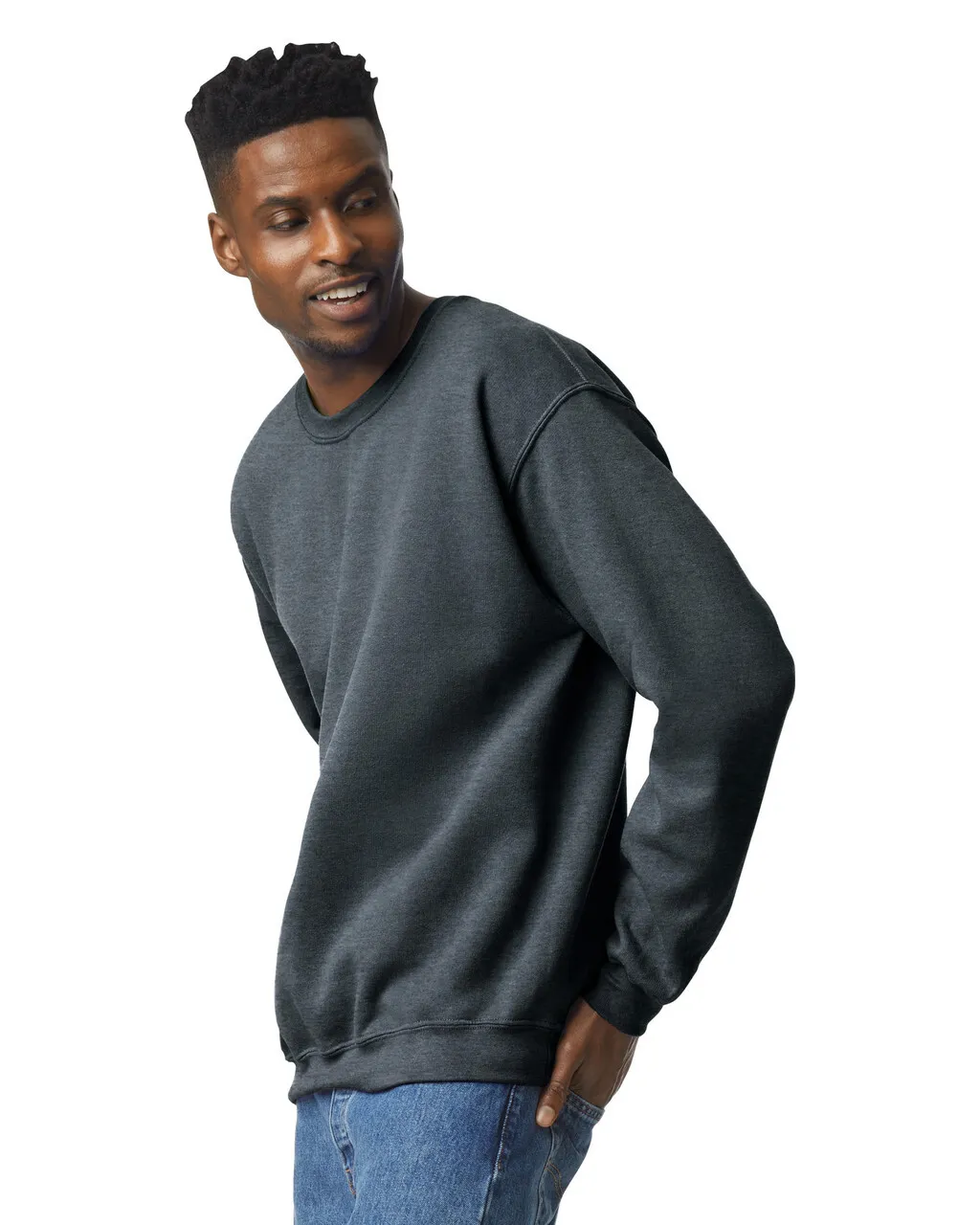 Gildan 18000 Sweatshirt - Dark Heather - Image 3