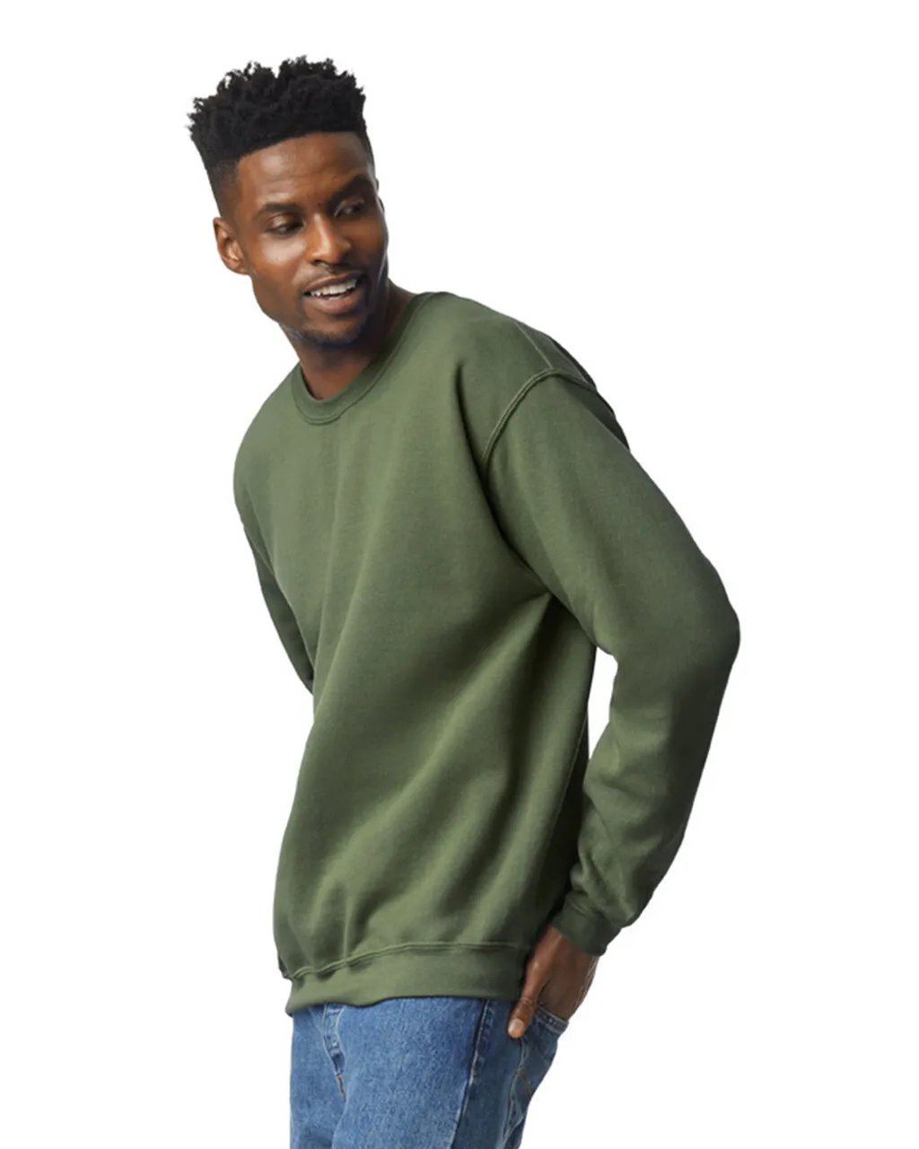 Gildan 18000 Sweatshirt - Military Green - Image 3