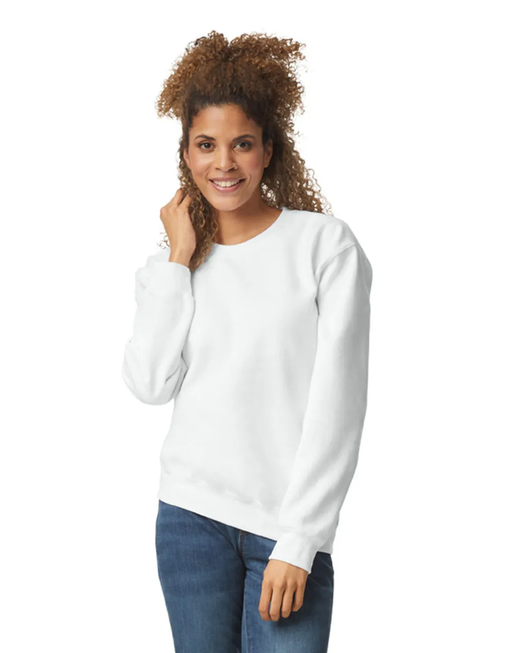 Gildan 18000 Sweatshirt - White - Image 4