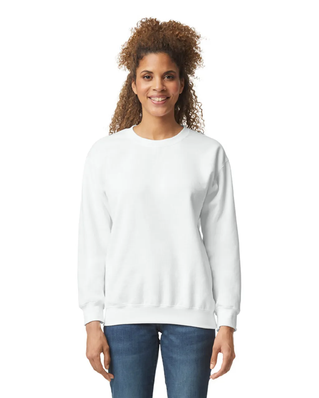 Gildan 18000 Sweatshirt - White - Image 5