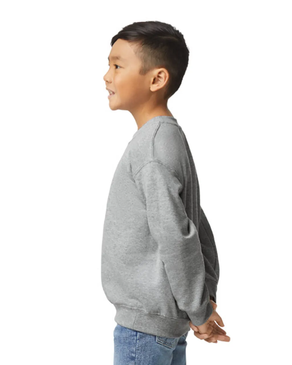 Gildan 18000B Youth Sweatshirt - Heather Grey - Image 3