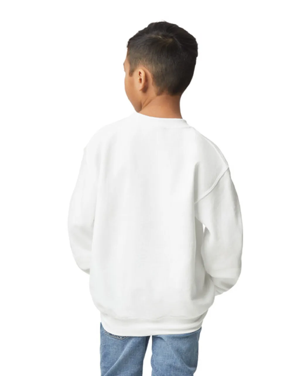 Gildan 18000B Youth Sweatshirt - White - Image 2