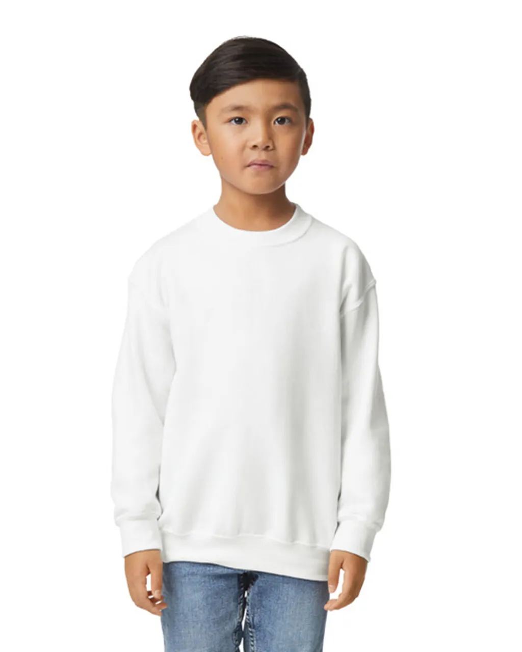 Gildan 18000B Youth Sweatshirt - White - Image 5