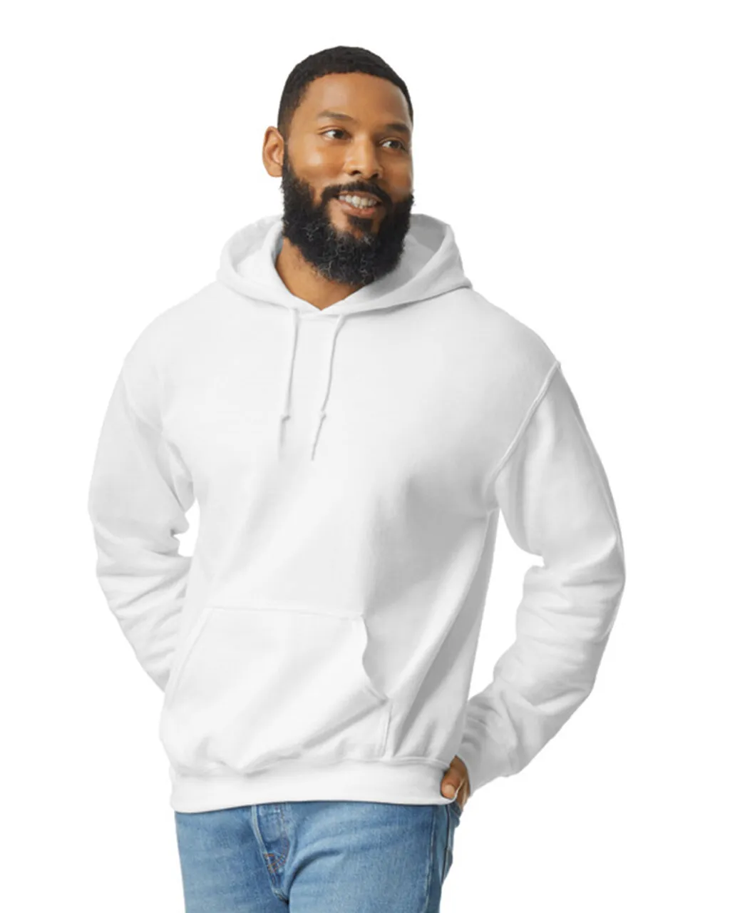 Gildan 18500 Pullover Hoodie - White - Image 5