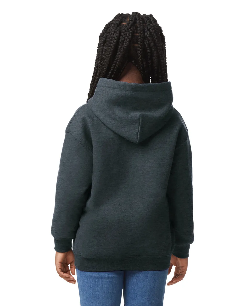 Gildan 18500B Youth Pullover Hoodie - Dark Heather - Image 2
