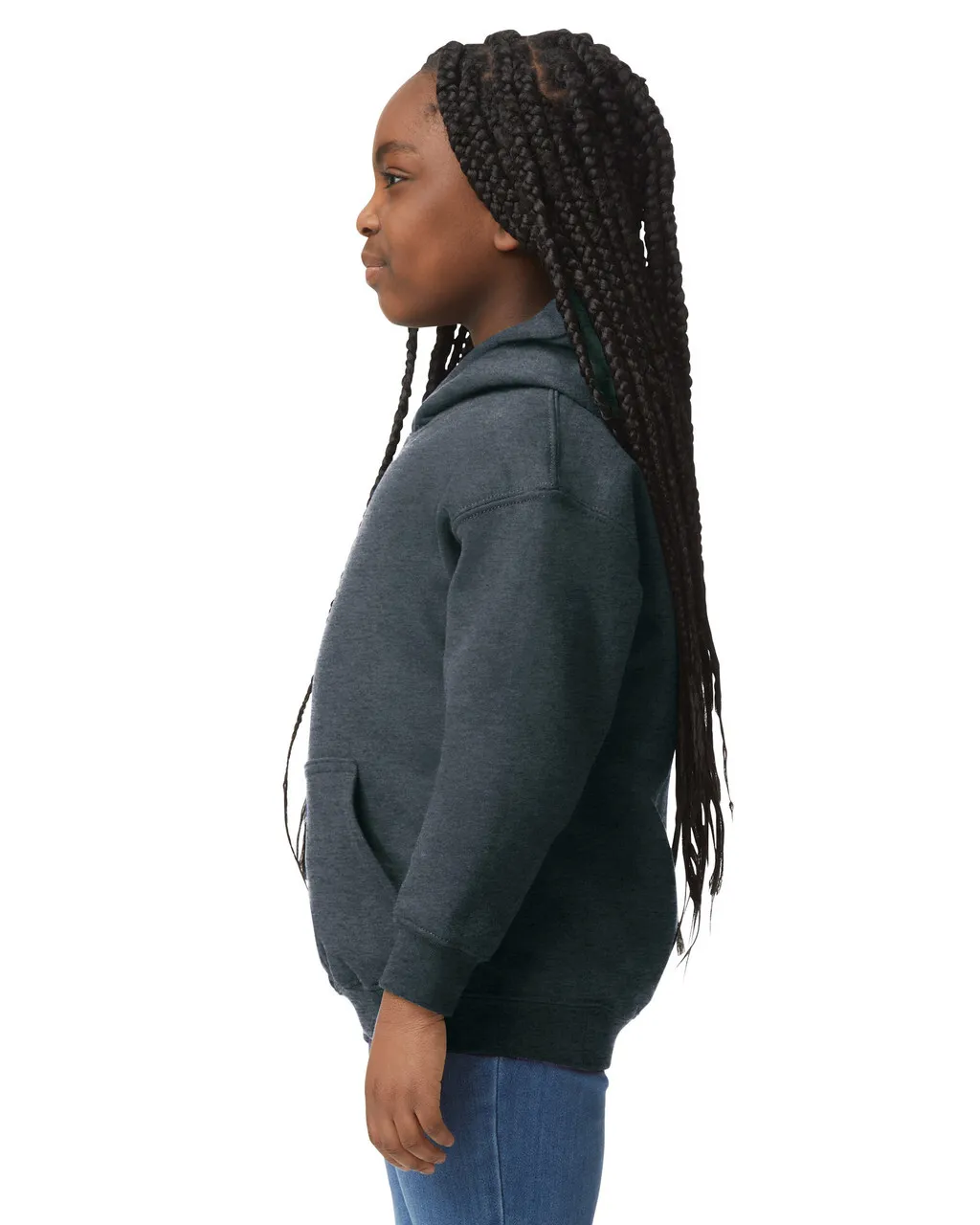 Gildan 18500B Youth Pullover Hoodie - Dark Heather - Image 3