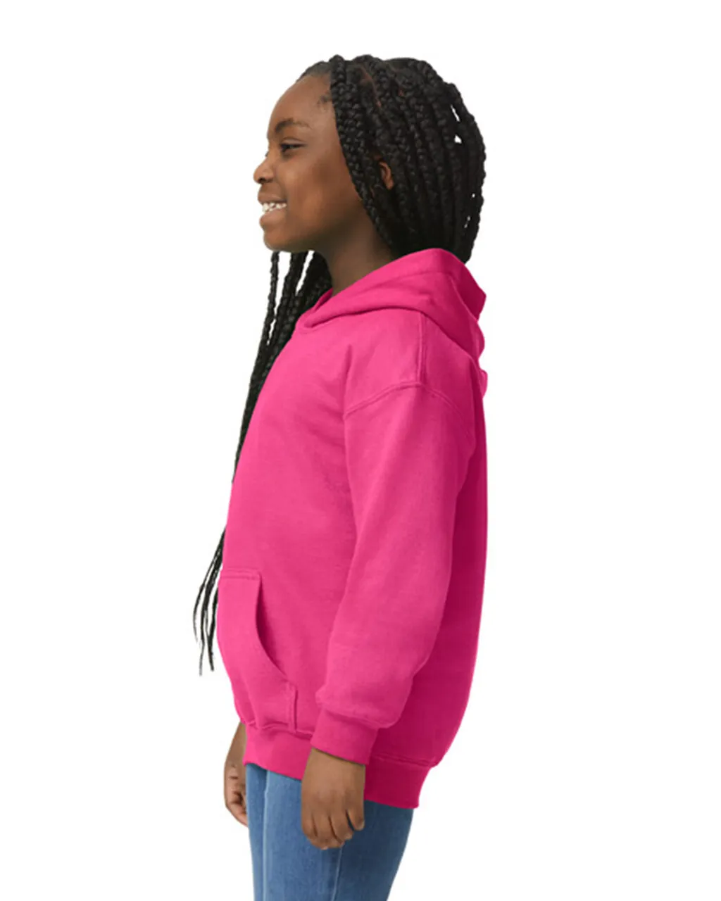 Gildan 18500B Youth Pullover Hoodie - Hot Pink - Image 3