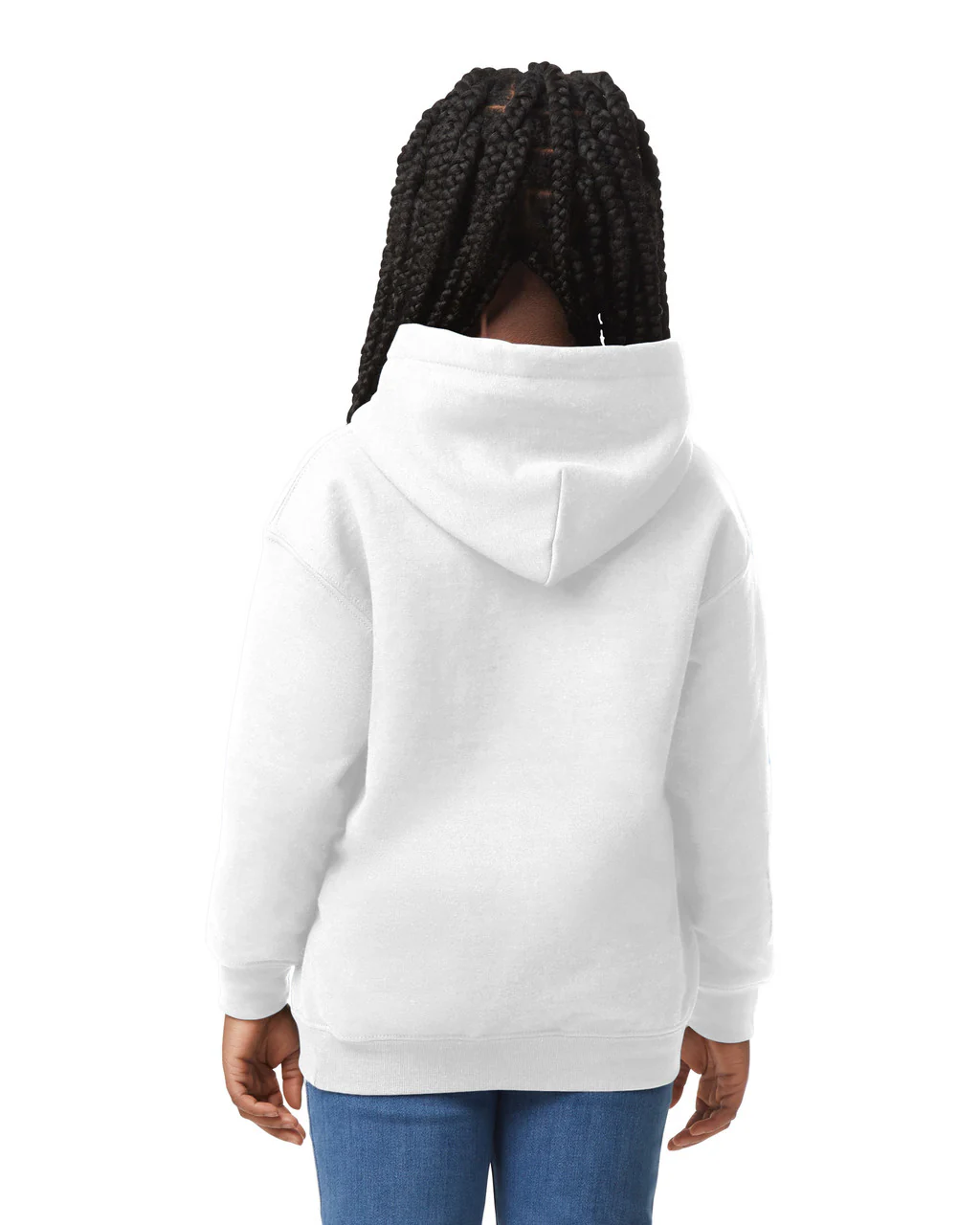 Gildan 18500B Youth Pullover Hoodie - White - Image 2