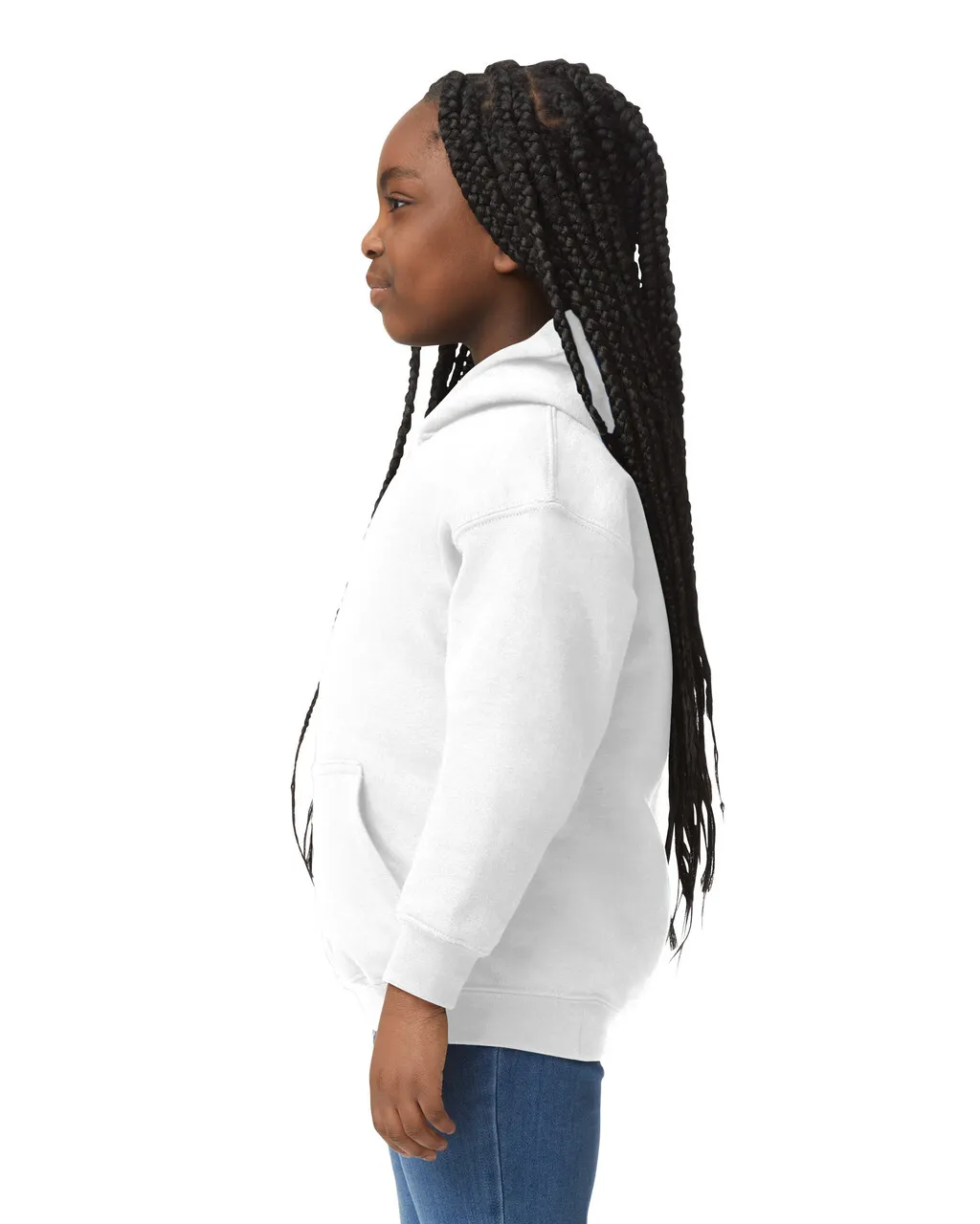 Gildan 18500B Youth Pullover Hoodie - White - Image 3