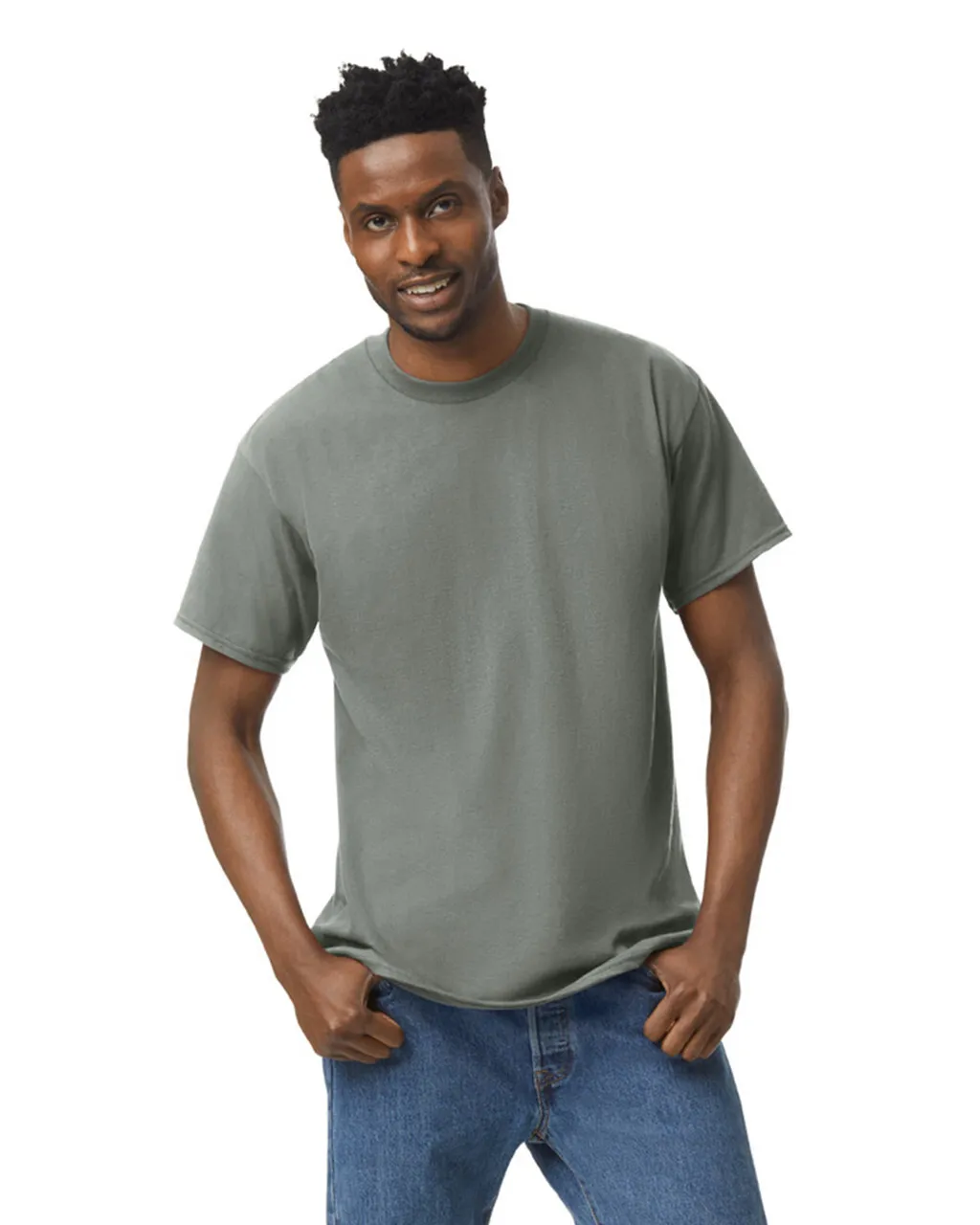 Gildan 5000 Adult Heavy Cotton - Heather Military Green