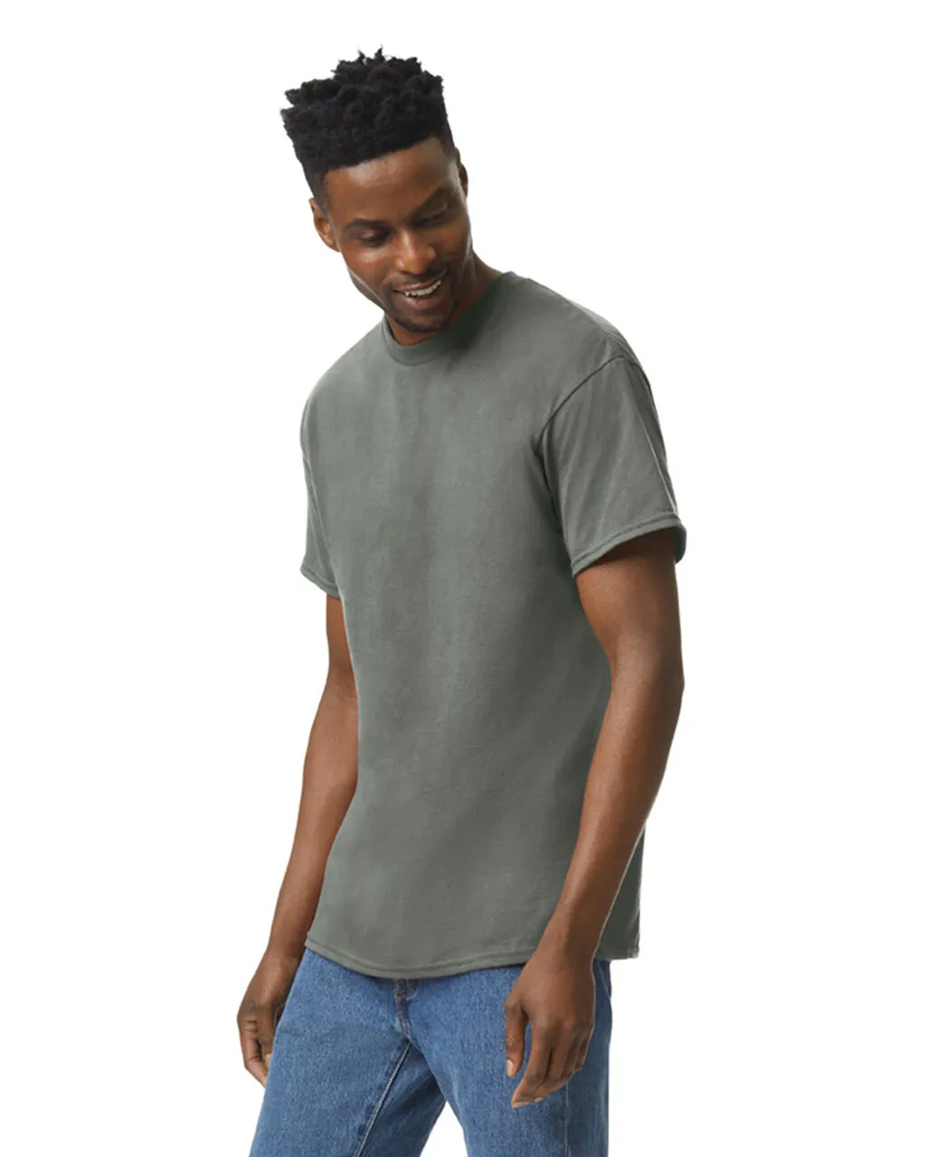 Gildan 5000 Adult Heavy Cotton - Heather Military Green - Image 3