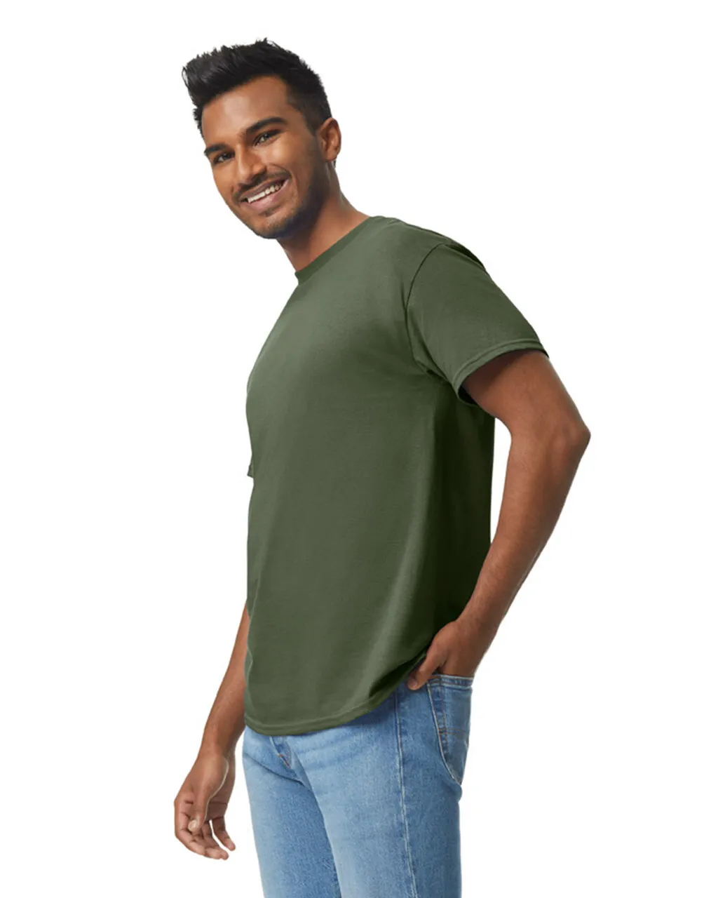 Gildan 5000 Adult Heavy Cotton - Military Green - Image 3