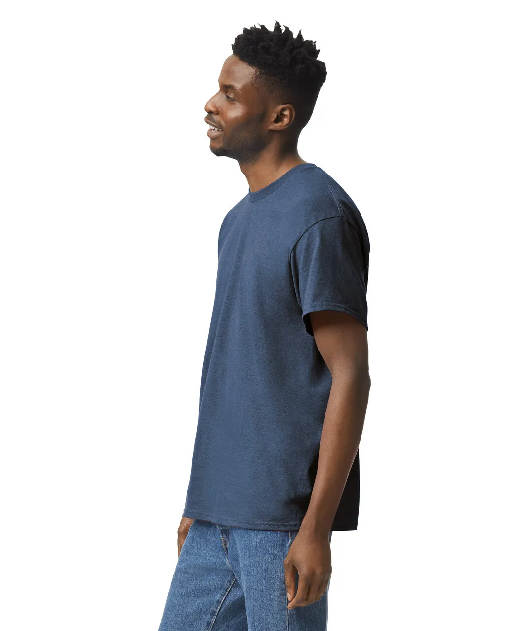 Gildan 5000 Adult Heavy Cotton - Heather Navy - Image 3