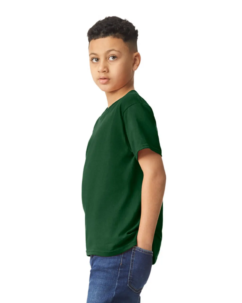 Gildan 5000B Youth Heavy Cotton - Forest Green - Image 3