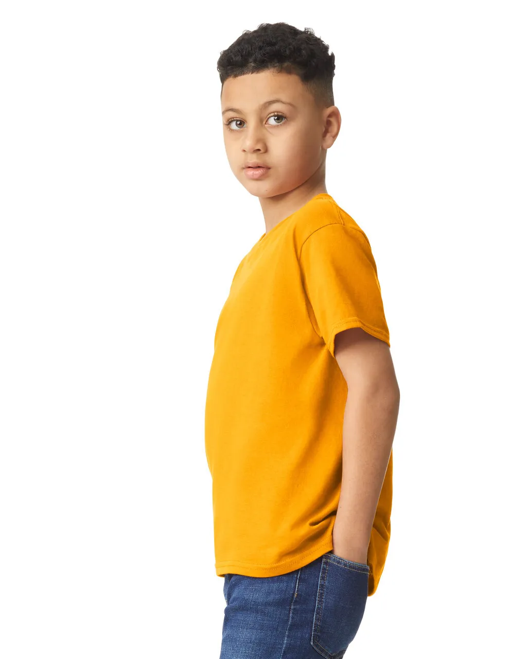 Gildan 5000B Youth Heavy Cotton - Gold - Image 3