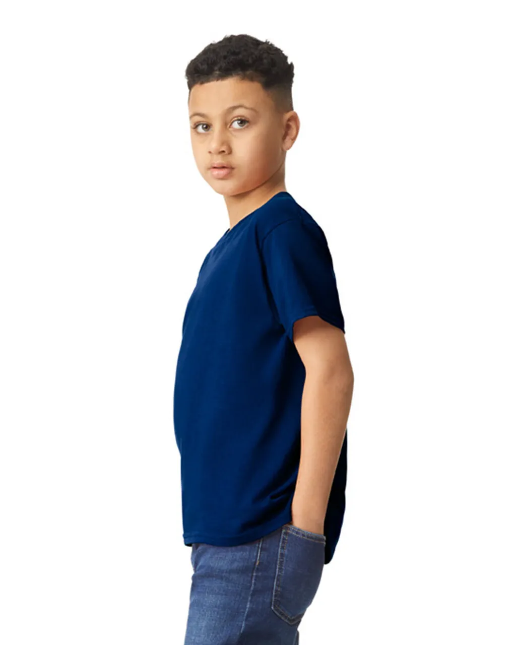 Gildan 5000B Youth Heavy Cotton - Navy - Image 3