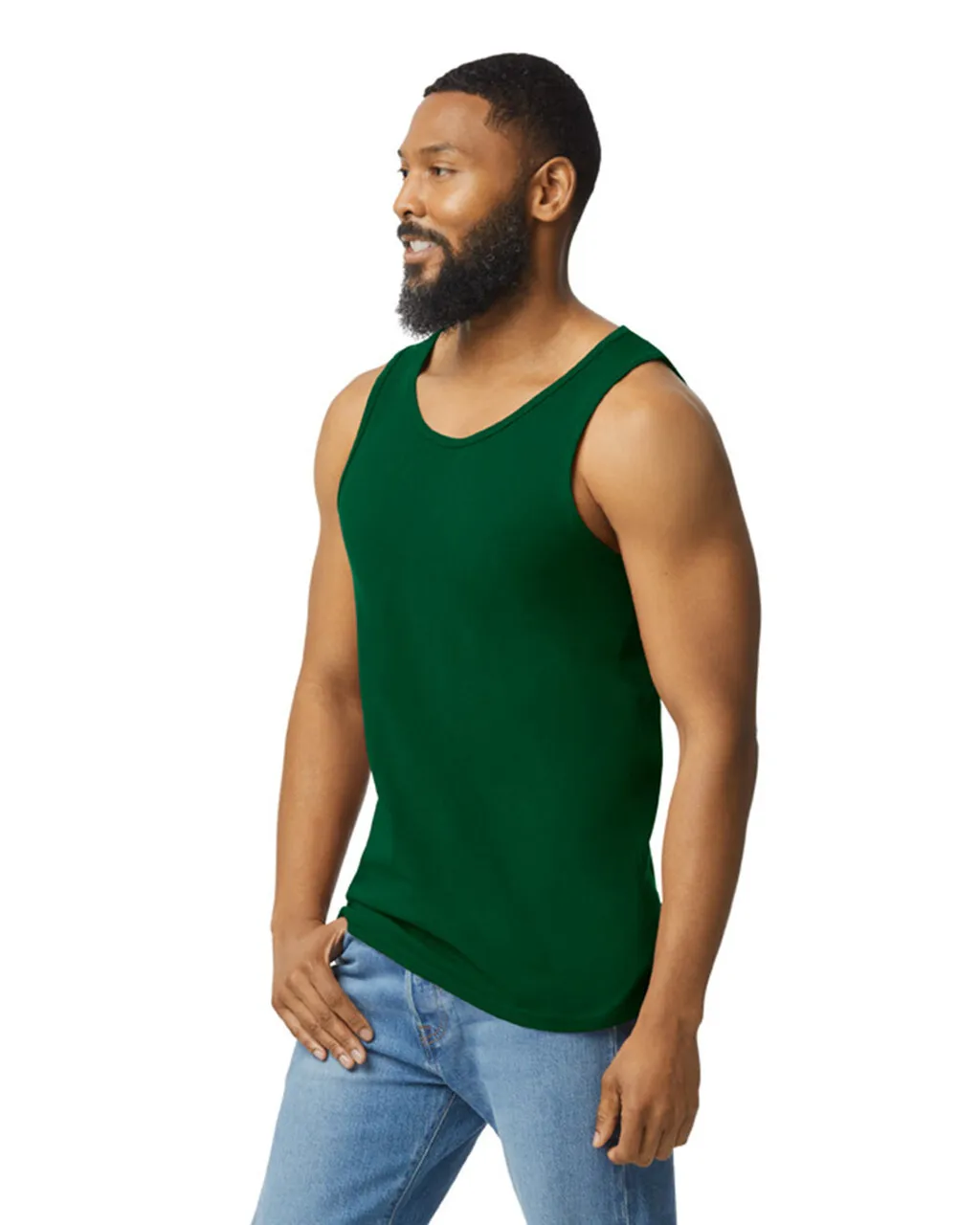 Gildan 5200 Men Tank Top - Forest Green - Image 3
