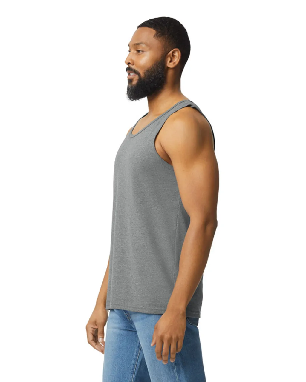 Gildan 5200 Men Tank Top - Graphite Heather - Image 3