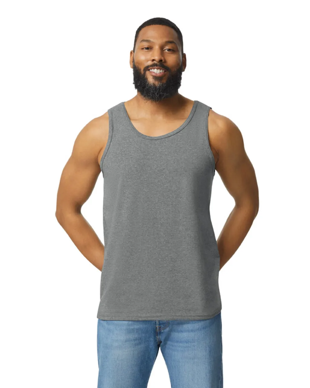 Gildan 5200 Men Tank Top - Graphite Heather - Image 4