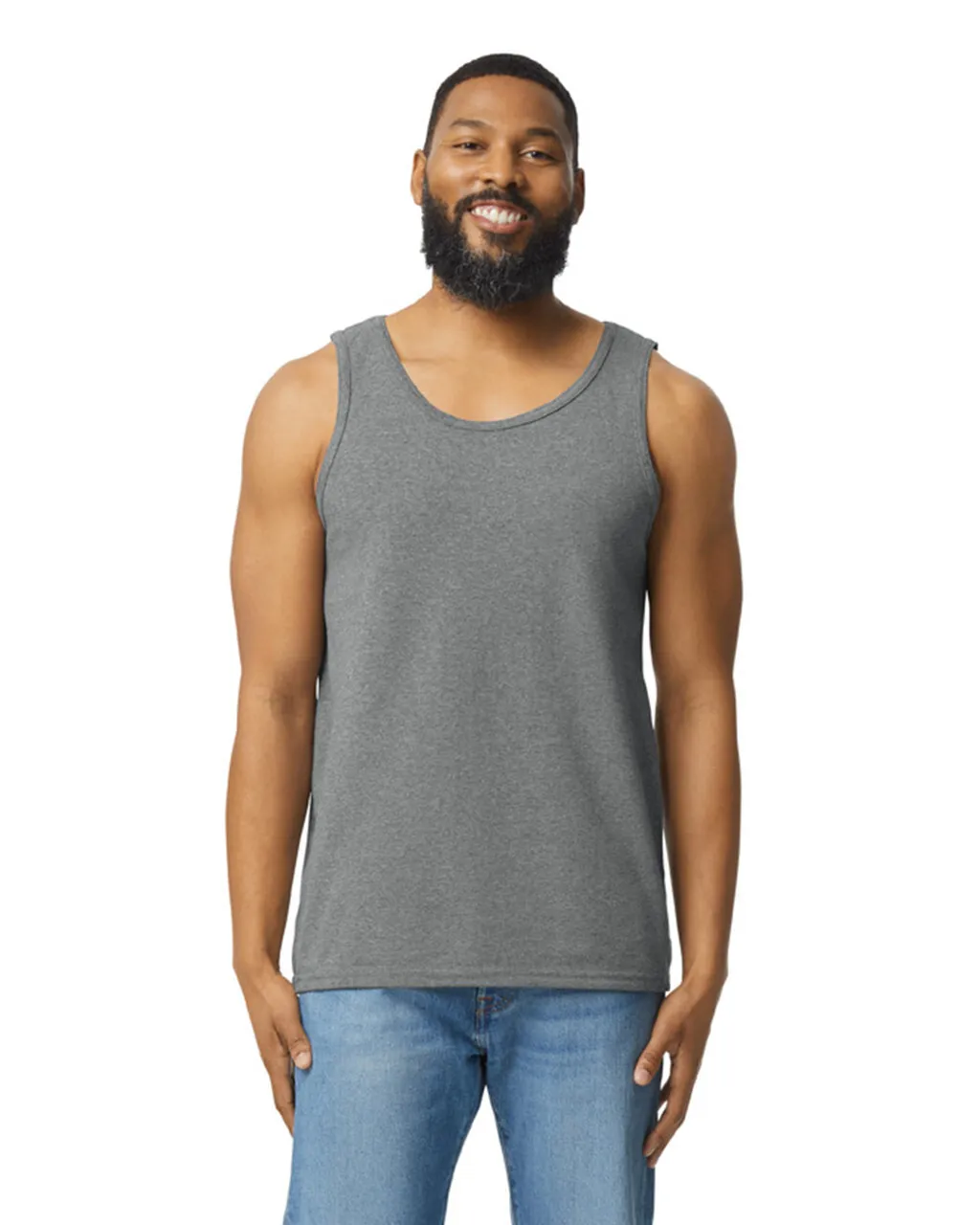 Gildan 5200 Men Tank Top - Graphite Heather - Image 5