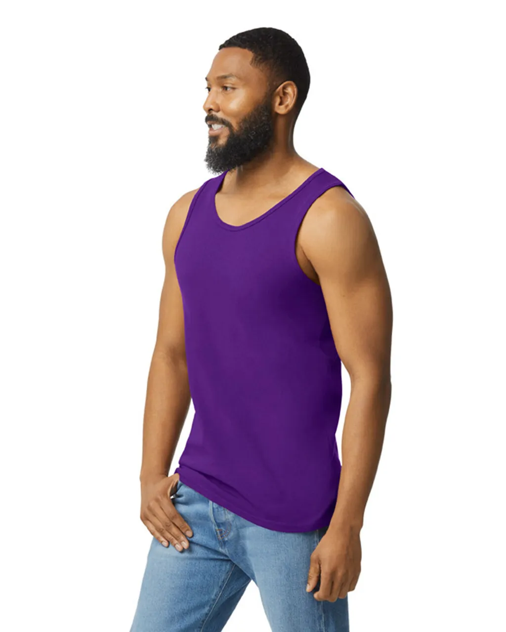 Gildan 5200 Men Tank Top - Purple - Image 3