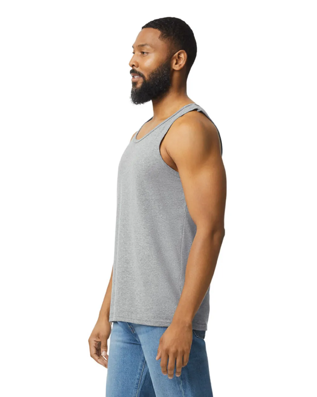 Gildan 5200 Men Tank Top - Sport Grey - Image 3