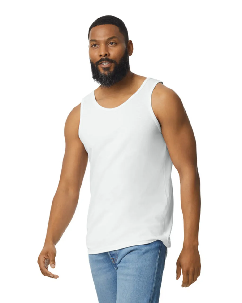 Gildan 5200 Men Tank Top - White - Image 3