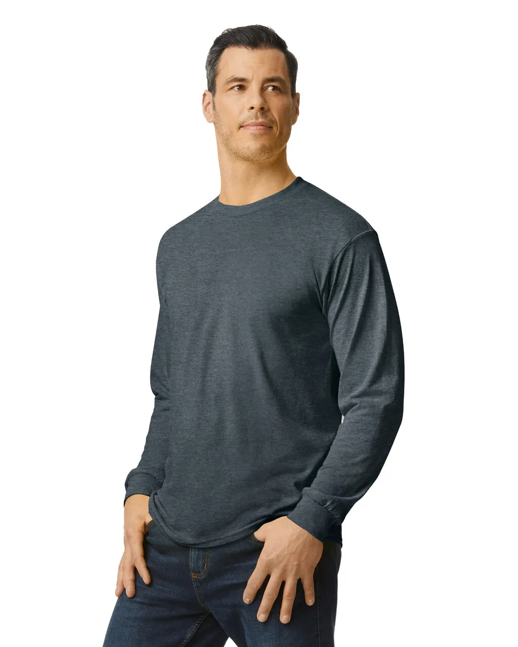 Gildan 5400 Long Sleeve - Dark Heather - Image 3