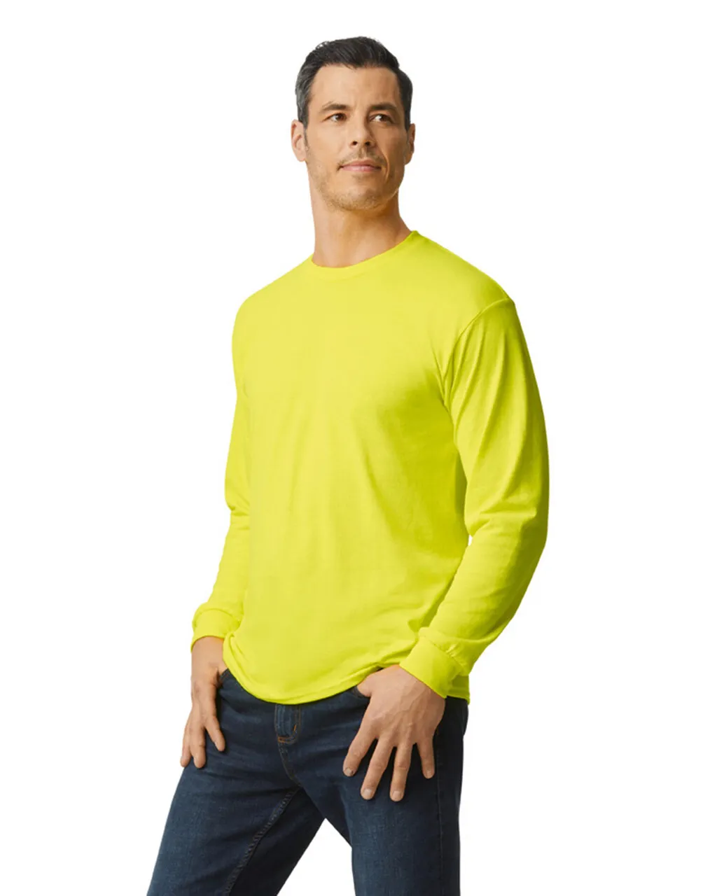 Gildan 5400 Long Sleeve - Safety Green - Image 3