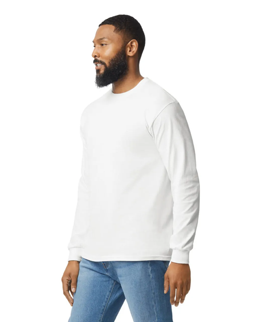 Gildan 5400 Long Sleeve - White - Image 3