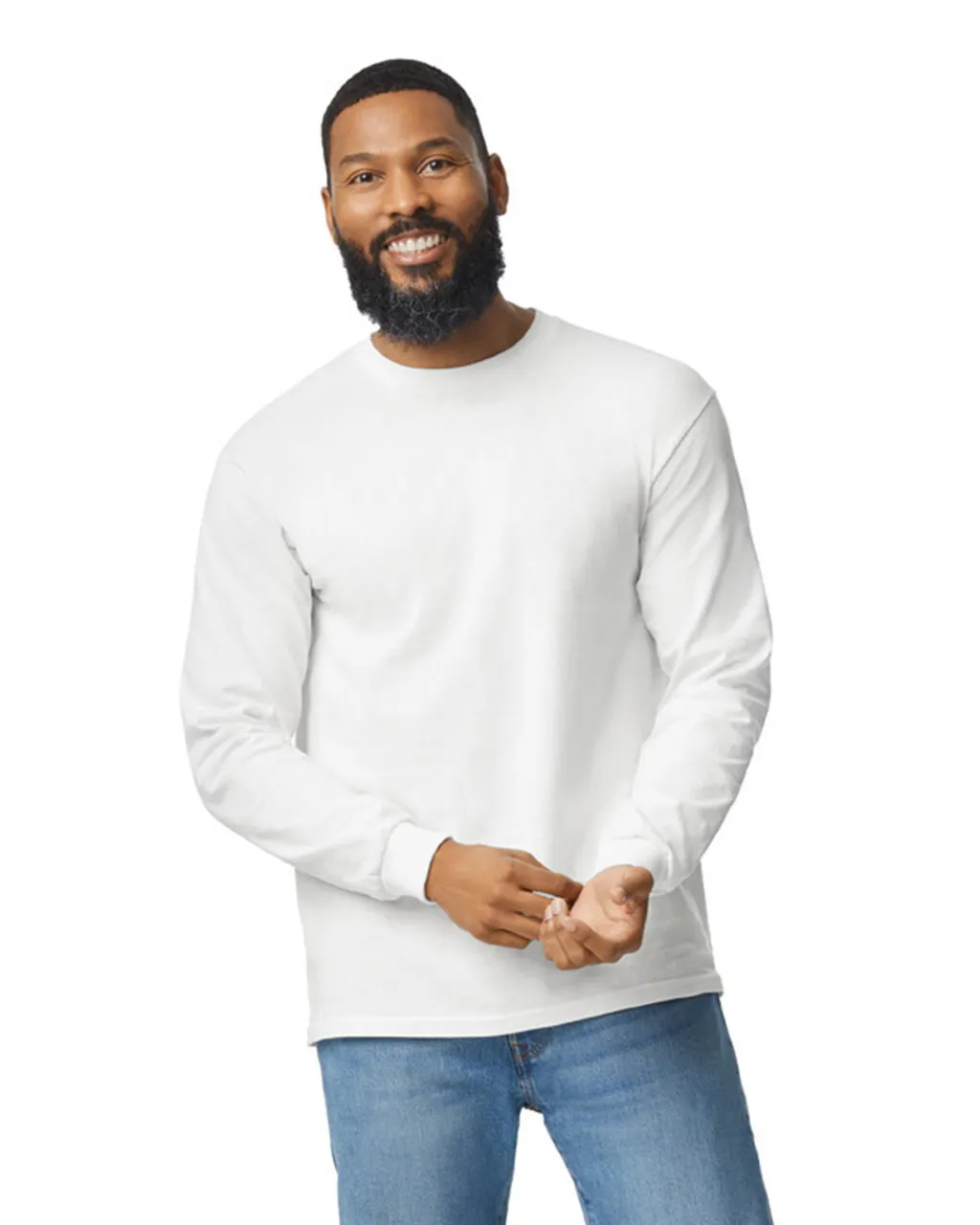 Gildan 5400 Long Sleeve - White - Image 4