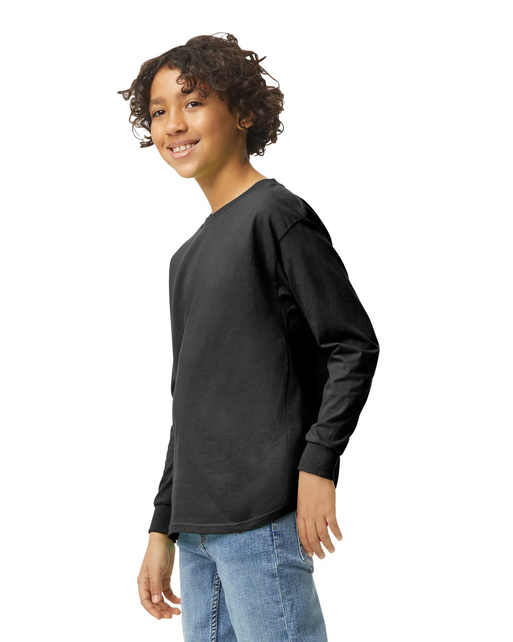 Gildan 5400B Youth Long Sleeve - Black - Image 3