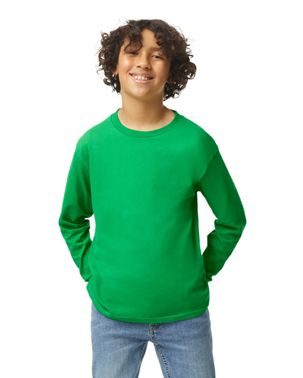 Gildan 5400B Youth Long Sleeve - Irish Green - Image 5