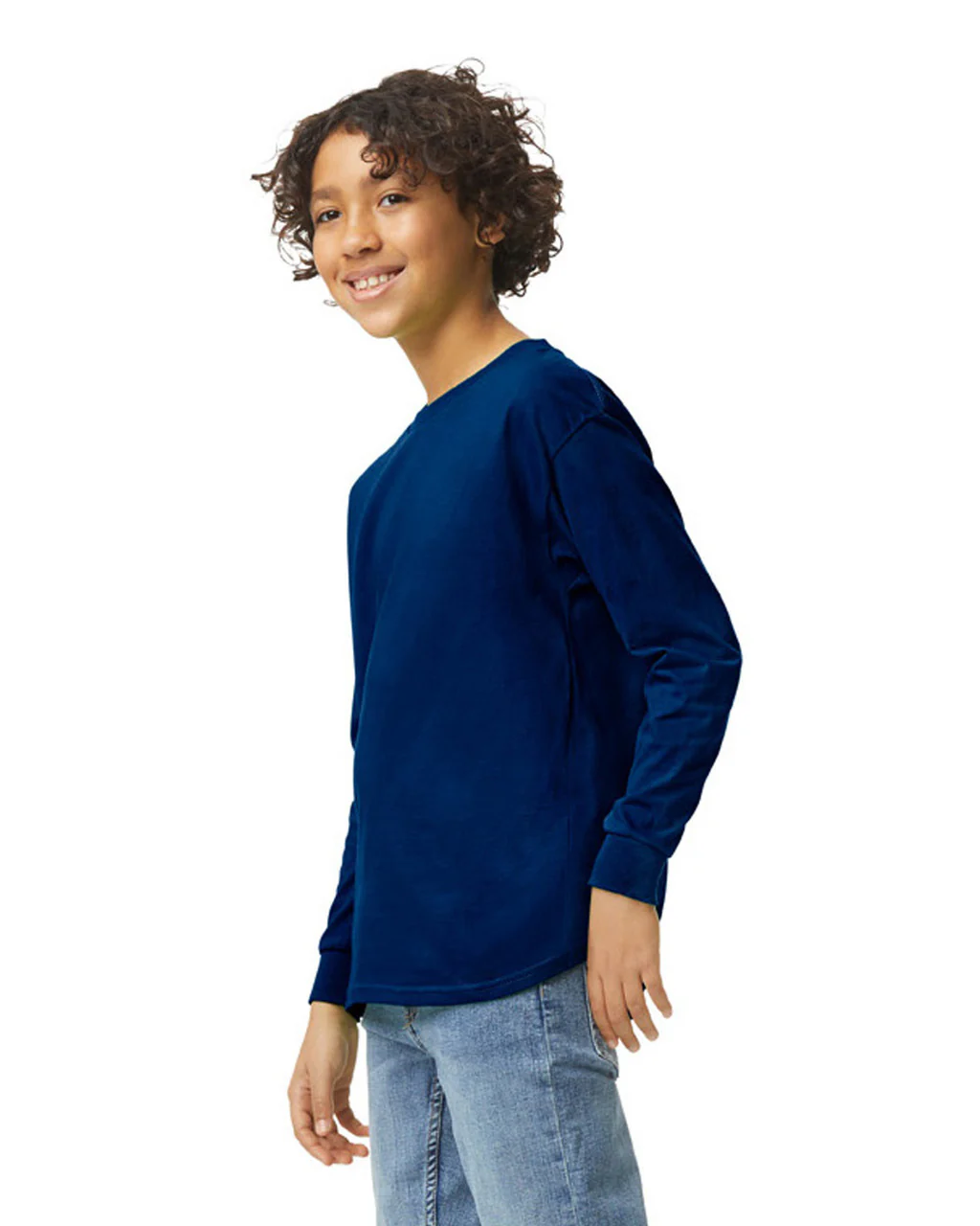 Gildan 5400B Youth Long Sleeve - Navy - Image 3
