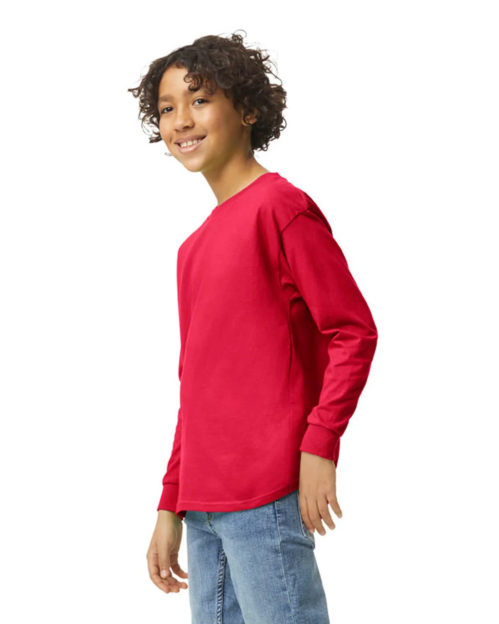 Gildan 5400B Youth Long Sleeve - Red - Image 3