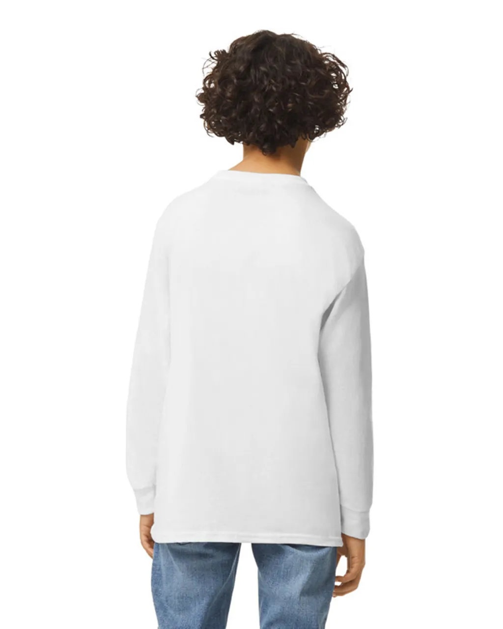 Gildan 5400B Youth Long Sleeve - White - Image 3