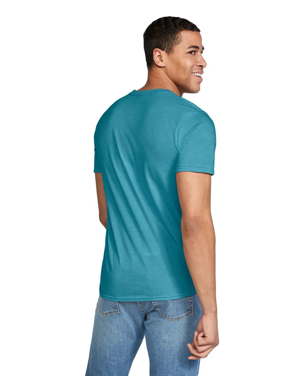 Gildan 64000 Softstyle - Heather Galapagos Blue - Image 2